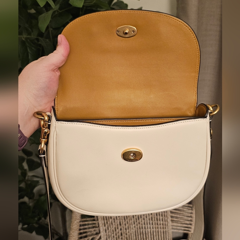Coach Harley Crossbody Bag White with Gold Accents - Picture 7 of 10
